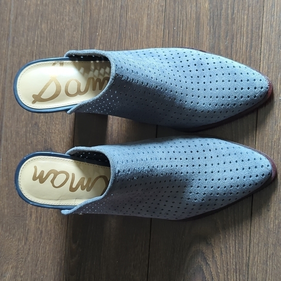 Sam Edelman Bates Perforated Suede Leather Mules/Slides - Picture 6 of 13